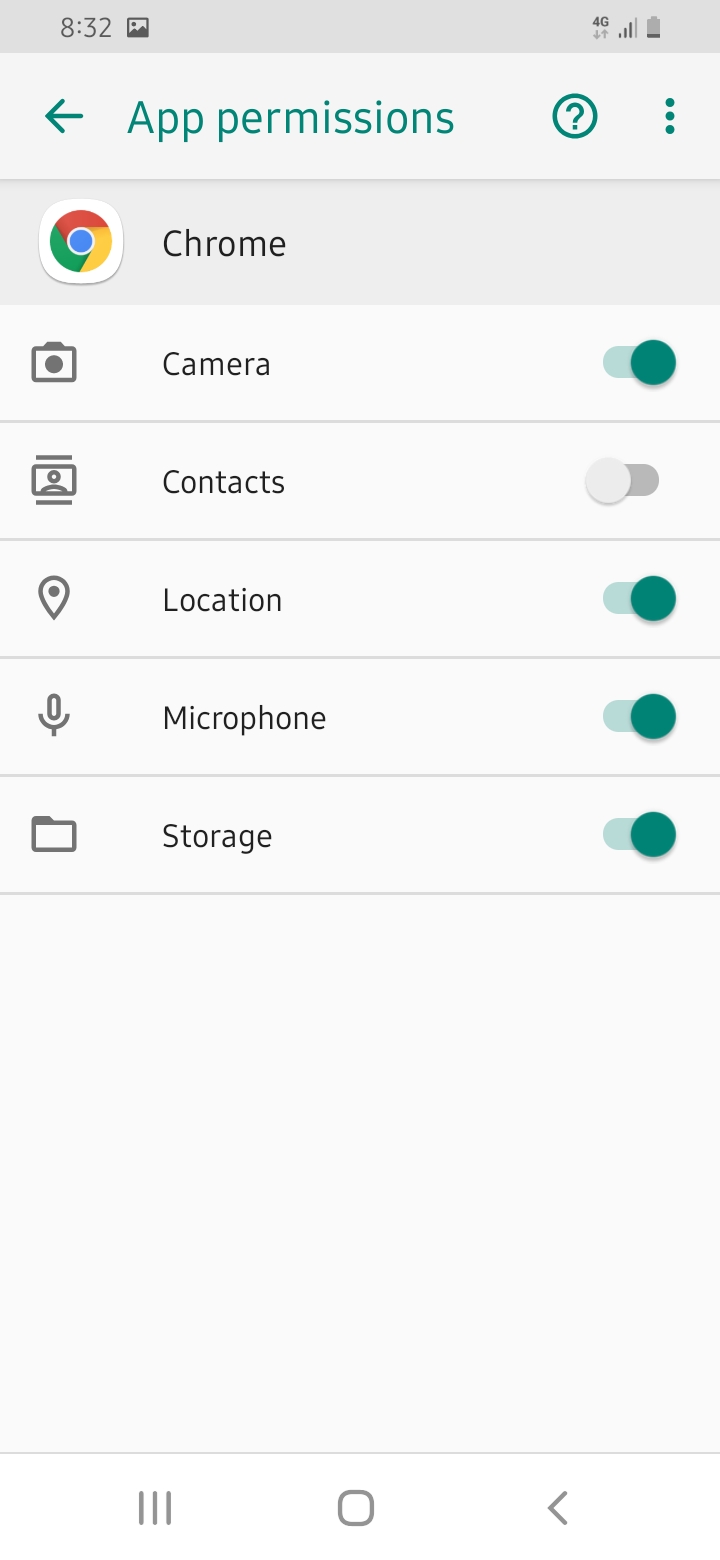 Enable Android Browser (Chrome) App Location Permission 